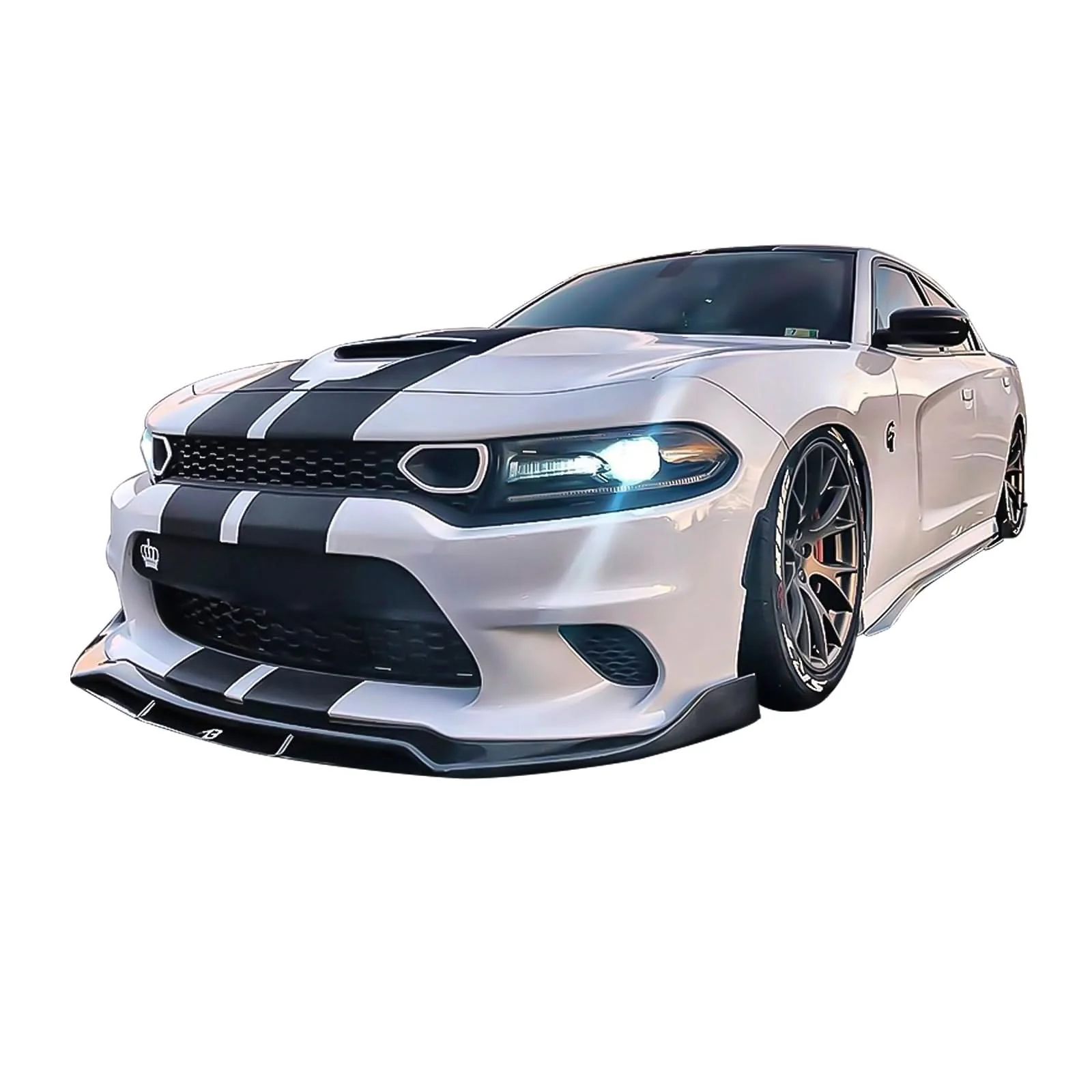 2015-2023 Dodge Charger SRT V2 Style Front Bumper Lip PP - Image 2