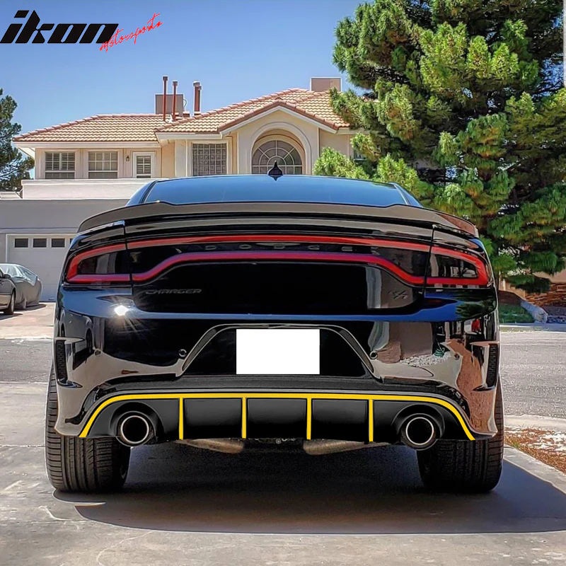 2015-2023 Dodge Charger SRT V3 Rear Diffuser with Reflective Tape PP - Image 3