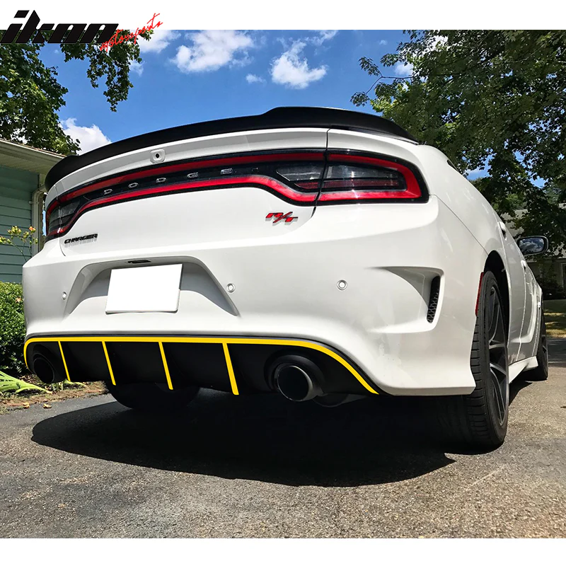 2015-2023 Dodge Charger SRT V3 Rear Diffuser with Reflective Tape PP - Image 4