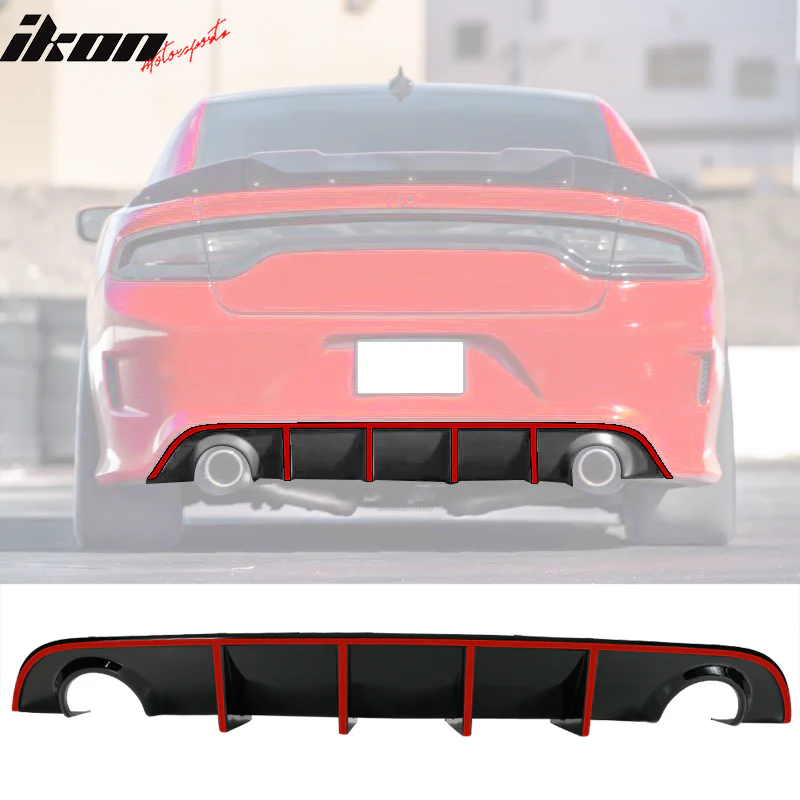 2015-2023 Dodge Charger SRT V3 Rear Diffuser with Reflective Tape PP - Image 9