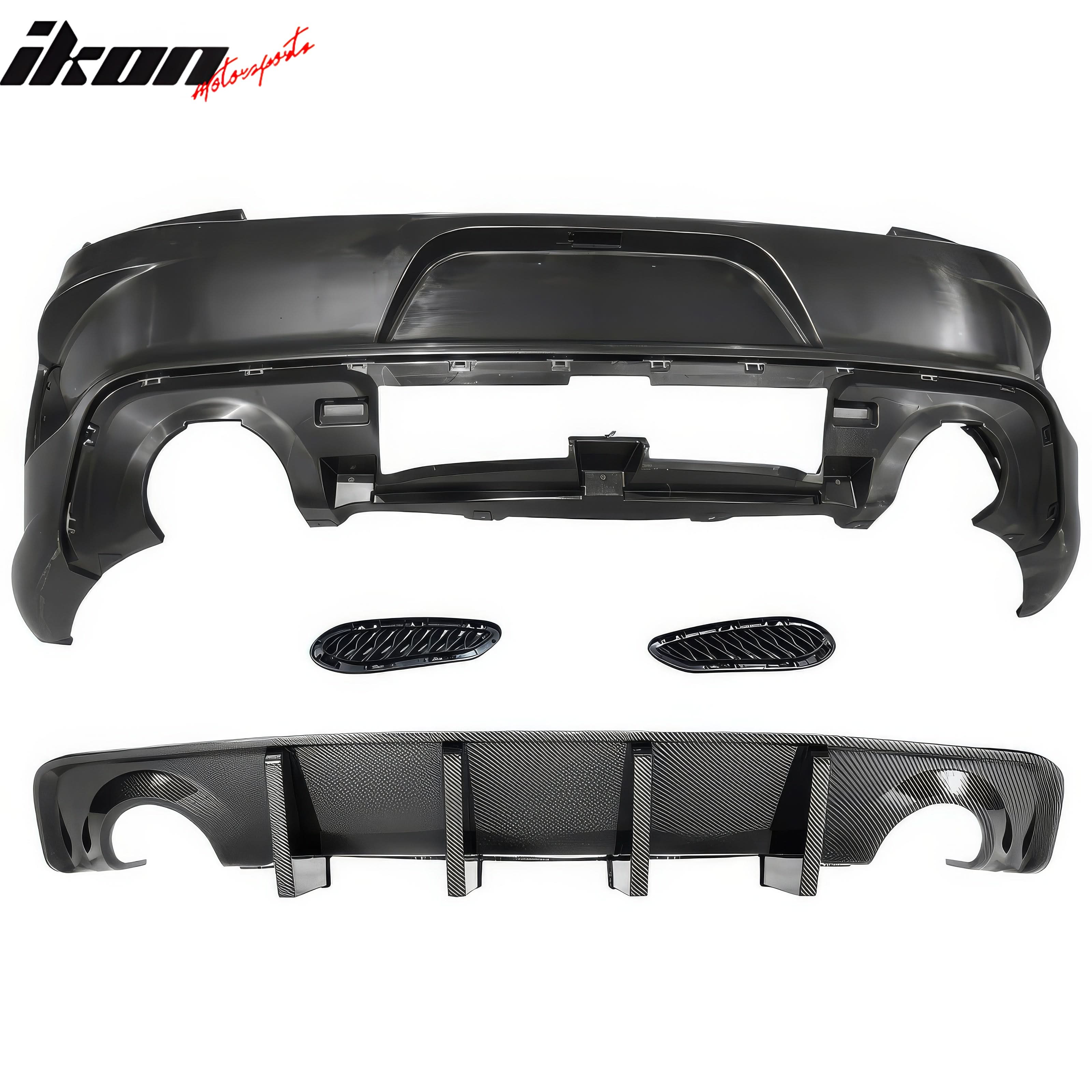 2015-2023 Dodge Charger Widebody Whole Bumper Kits Diffuser LED PP - Image 9