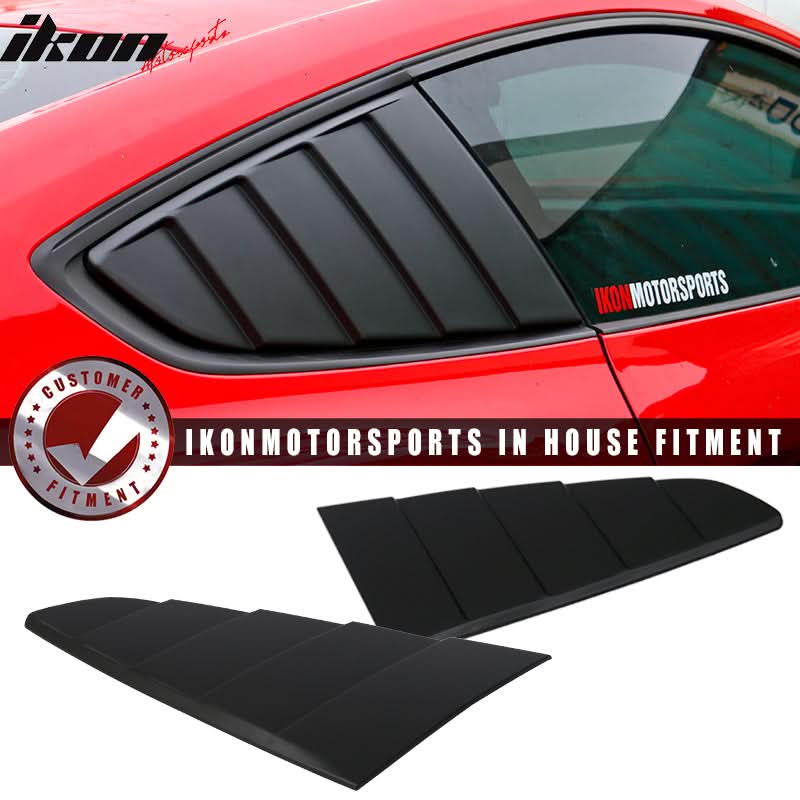 2015-2023 Ford Mustang Coupe V Style Rear Window Louver Side Vent ABS - Image 3