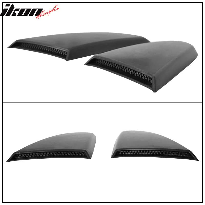 2015-2023 Ford Mustang GT Style Black Rear Side Window Louver ABS - Image 5