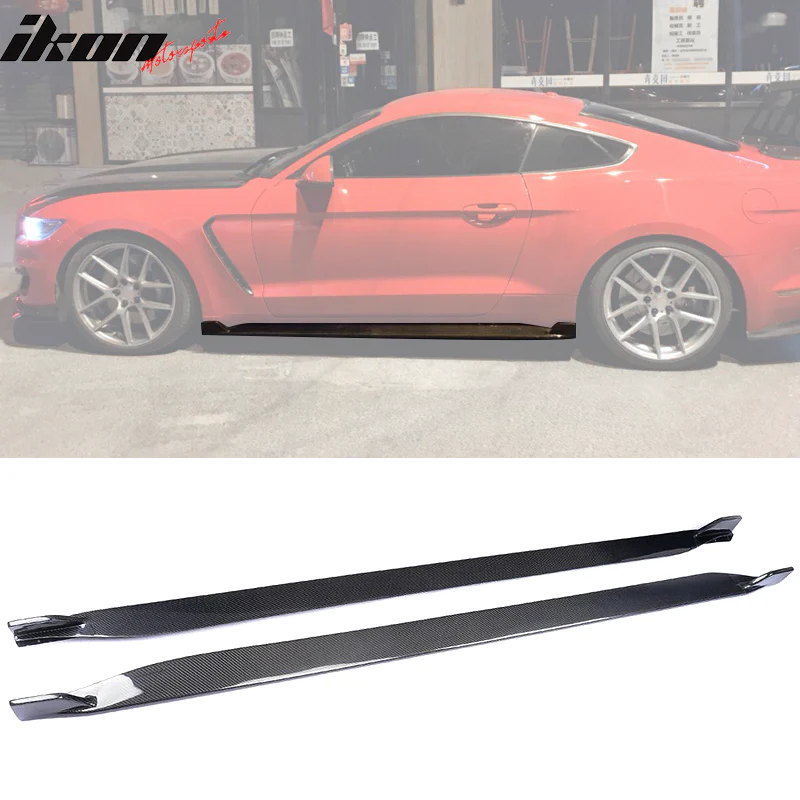 2015-2023 Ford Mustang S550 Coupe JC Style Side Skirts Carbon Fiber - Image 7