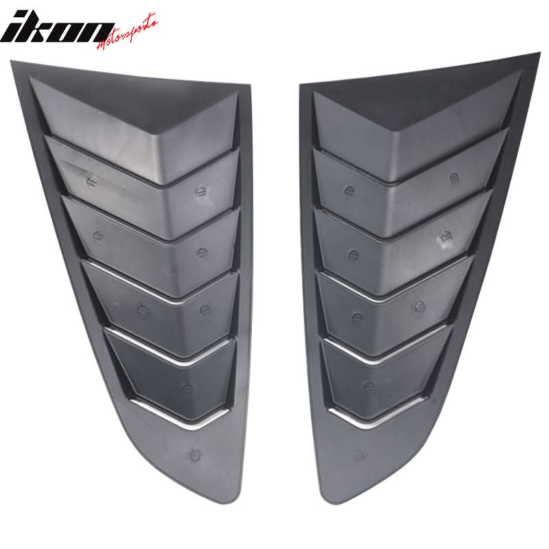 2015-2023Â Ford Mustang IKON Black Rear Window Louver Side Louvers ABS - Image 7