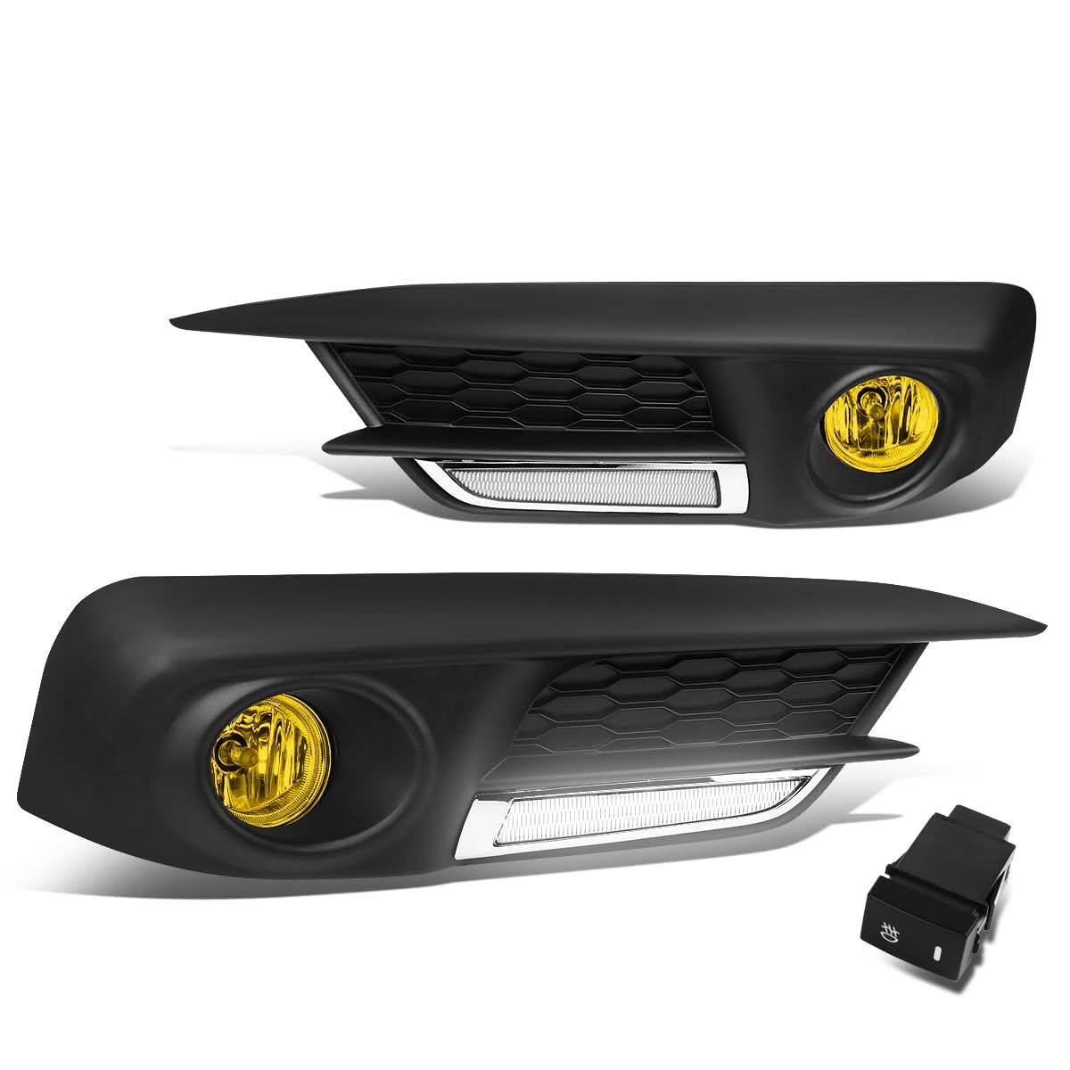 2016-2017 Honda Civic LED DRL Fog Lights w/ Switch & Amber H8 Bulb - Image 2