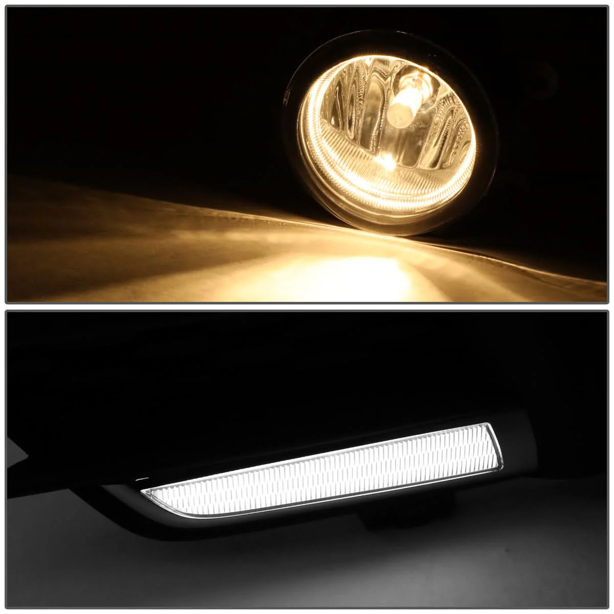 2016-2017 Honda Civic LED DRL Fog Lights w/ Switch & Amber H8 Bulb - Image 5
