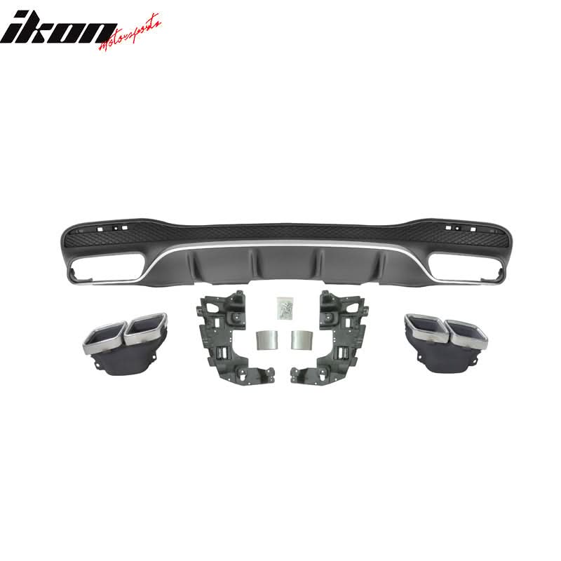 2016-2018 Benz GLE-Class AMG Style Unpainted Rear Bumper Diffuser PP - Image 3