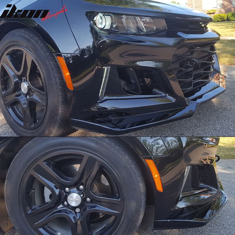 2016-2018 Chevy Camaro ZL1 Style Front Bumper + DRL Fog Lights Pair - Image 5
