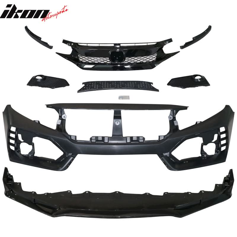 2016-2018 Honda Civic Type-R Front Bumper & Lip Gloss & DRL Light - Image 4