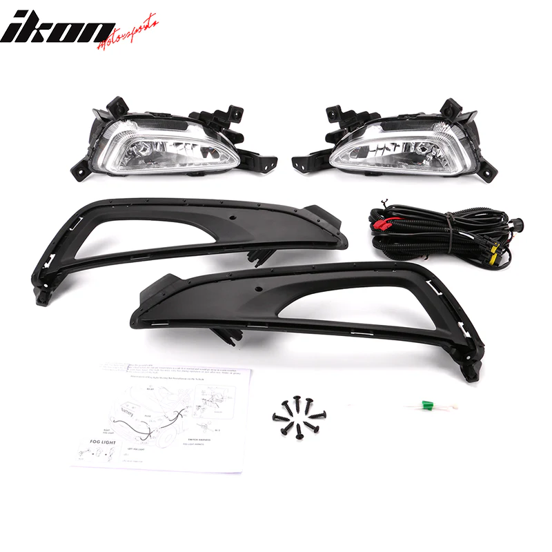 2016-2018 Hyundai Tucson Foglights Kit Black Housing Clear Lens - Image 6