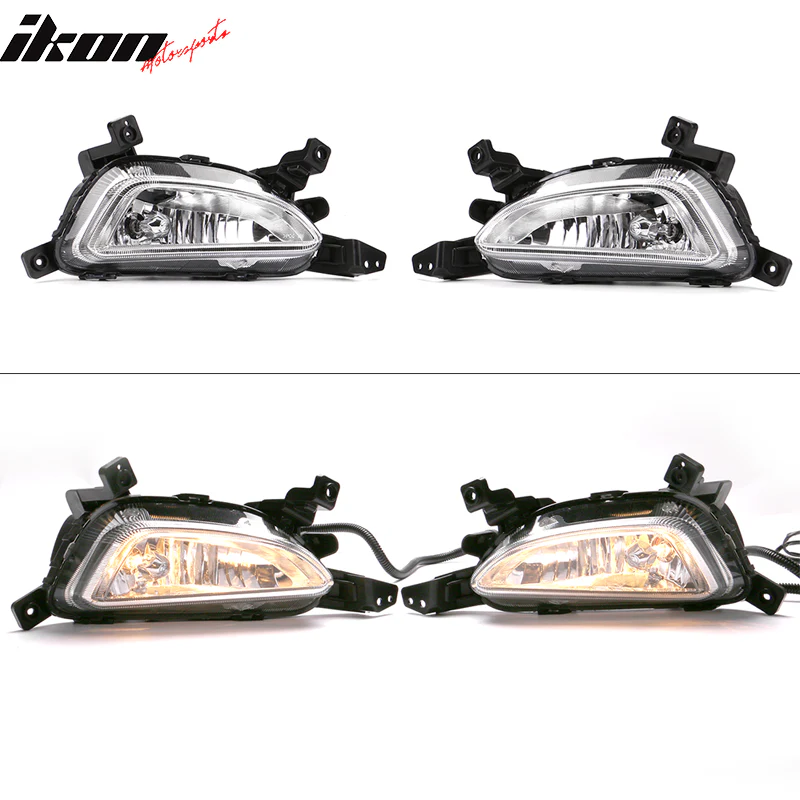 2016-2018 Hyundai Tucson Foglights Kit Black Housing Clear Lens - Image 8