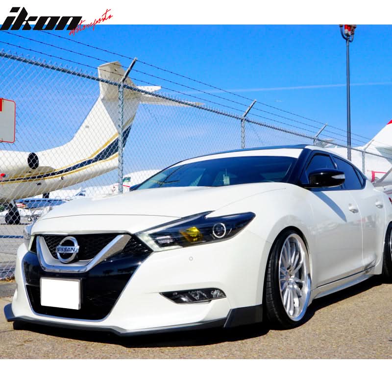2016-2018 Nissan Maxima Unpainted Black Front Bumper Lip Splitter PU - Image 2