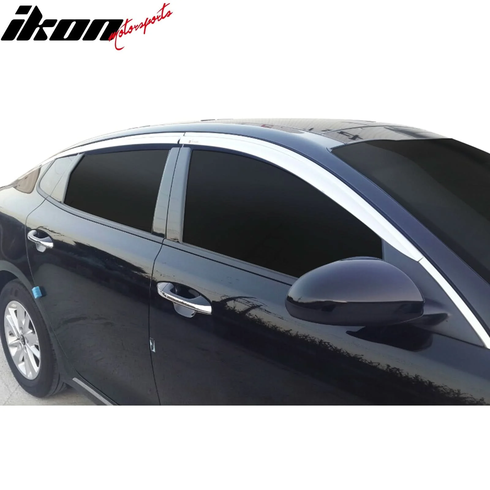 2016-2020 Kia Optima Tape-On Chrome 6PCS Window Visors Vent Guards ABS - Image 3