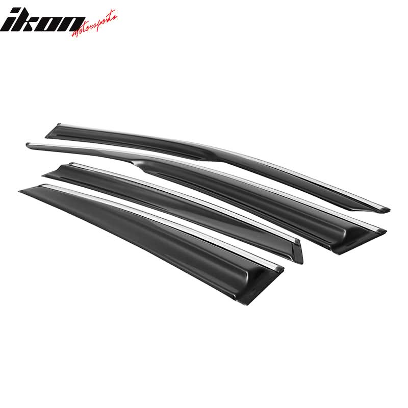 2016-2021 Honda Civic Sedan Smoke Chrome Mugen Window Visors Acylic - Image 3