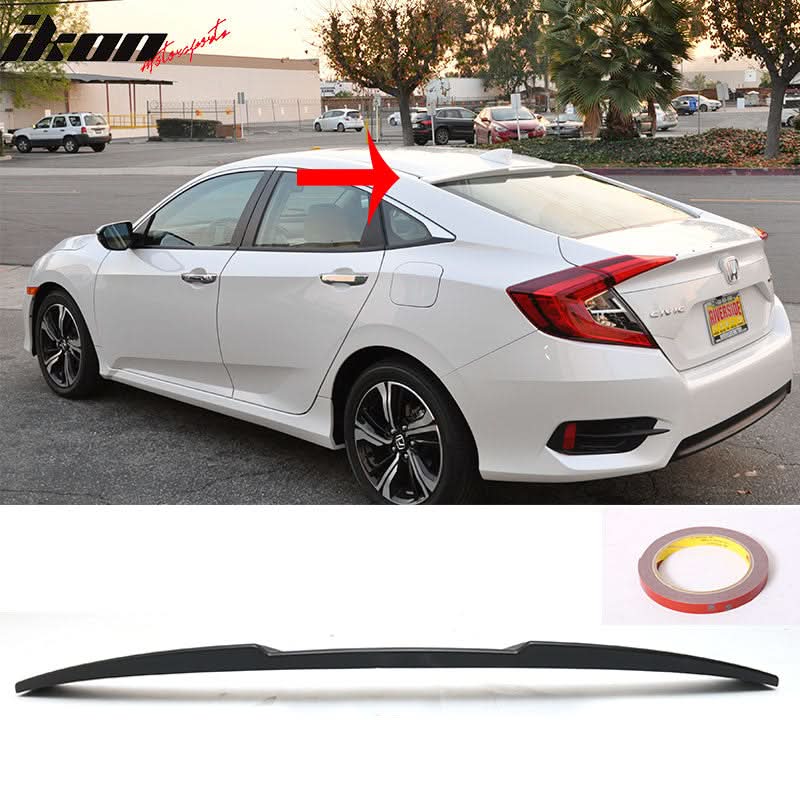 2016-2021 Honda Civic X 10th Gen Sedan  Roof Spoiler MUG Window Visor - Image 2