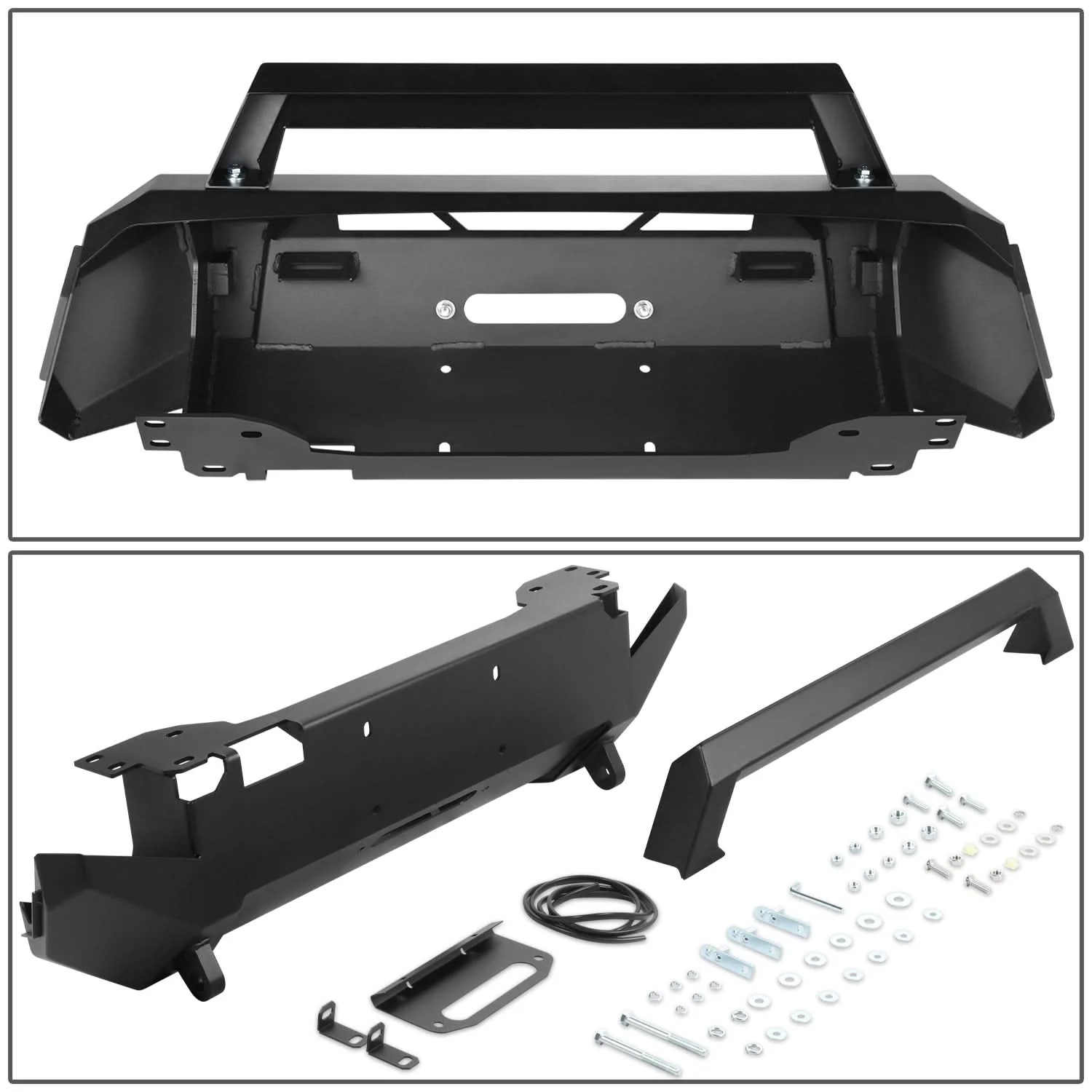 2016-2022 Toyota Tacoma HD Front Winch Bumper - Black - Image 4