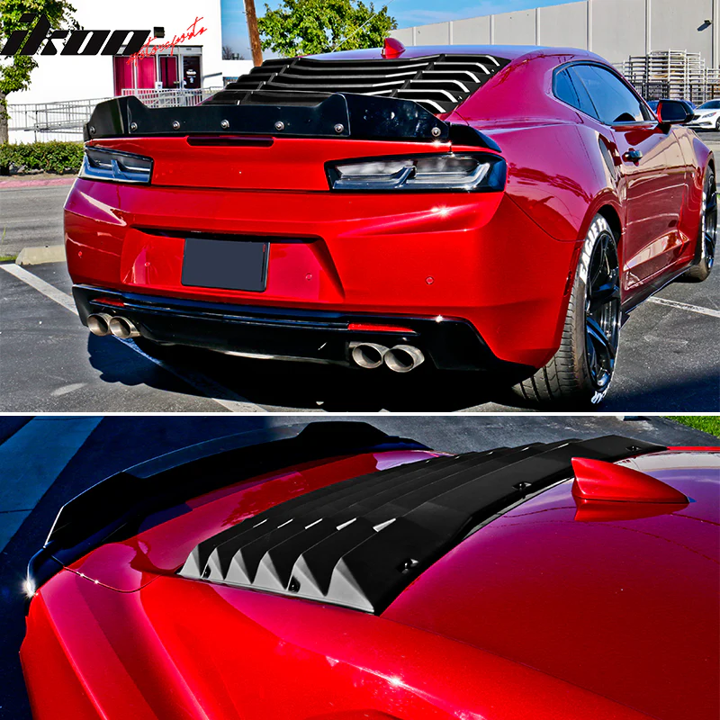 2016-2024 Chevy Camaro IKON Rear Window Louvers Cover Sun Shade ABS - Image 5