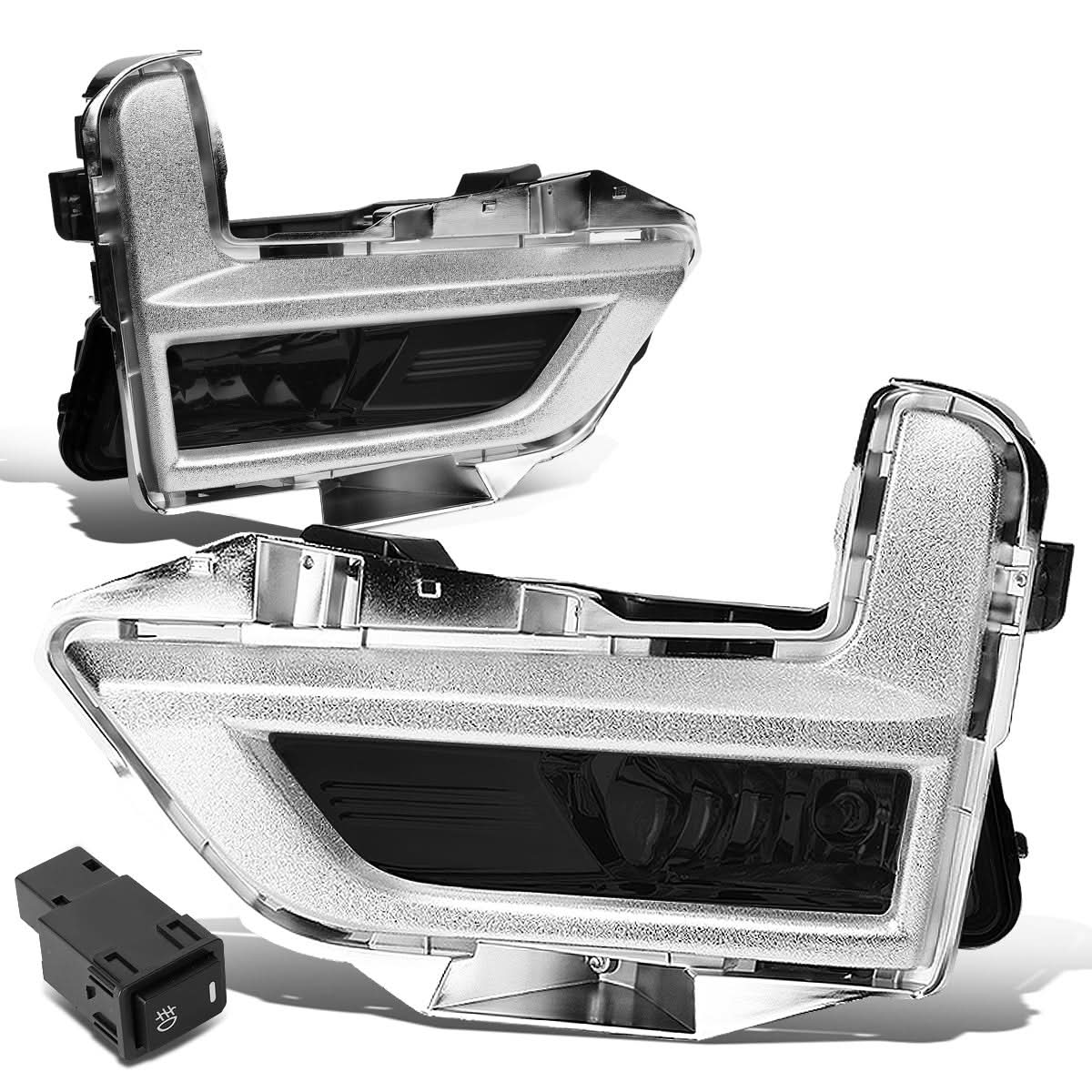 2017-2018 Nissan Rogue Smoke Fog Lights with Chrome Bezel - Image 3