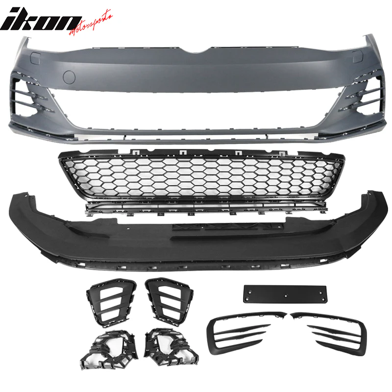 2017-2019 VW Golf MK7 7.5 GTI Front Bumper Kit w/ Fog Lights Grille - Image 4