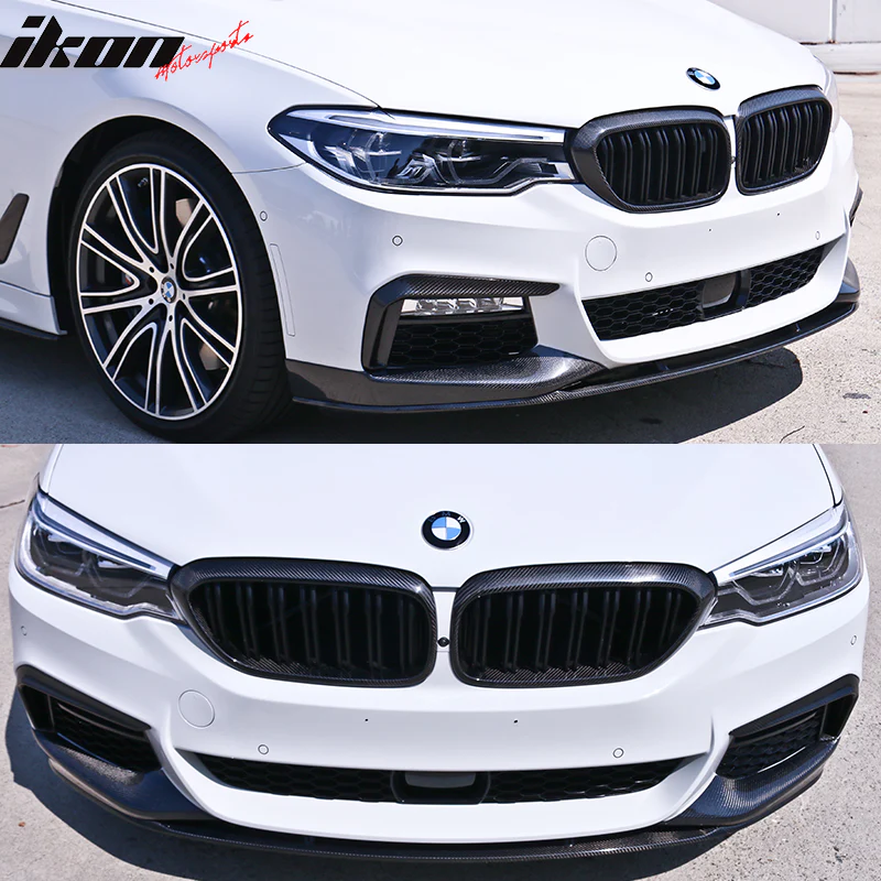 2017-2020 BMW G30 M-Tech M Sport MP Style Front Bumper Lip 3PCS CF - Image 6