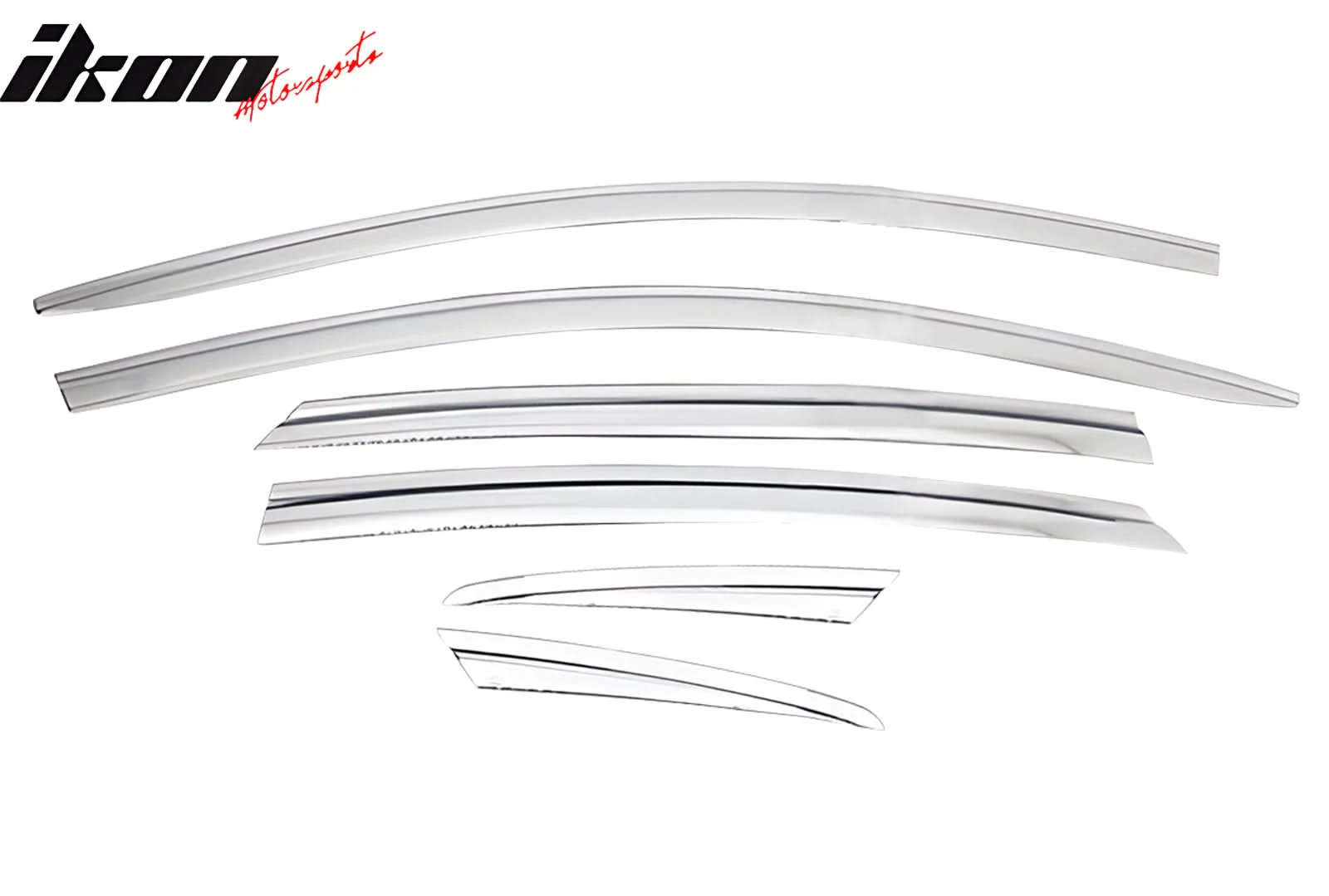 2017-2020 Kia Cadenza Chrome ABS Window Visors Tape On Deflectors 6PCS - Image 2