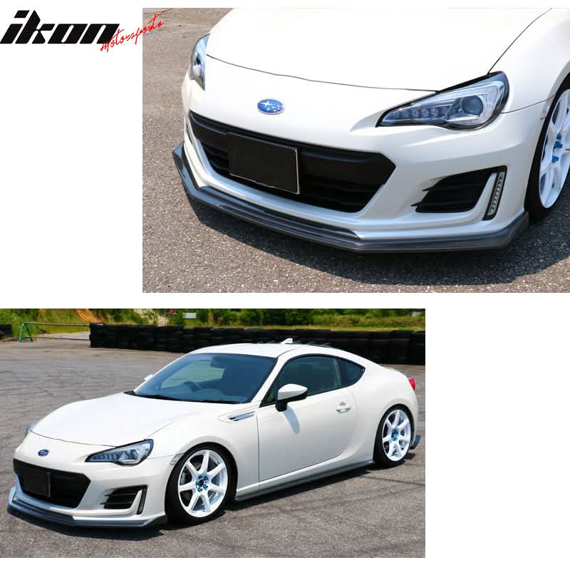 2017-2020 Subaru BRZ CS Style Unpainted Black Front Bumper Lip PU - Image 2
