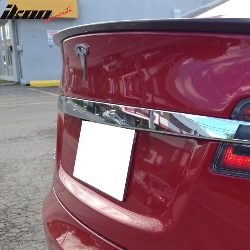 2017-2020 Tesla Model S IKON Front Lip + Trunk Spoiler CF - Image 7