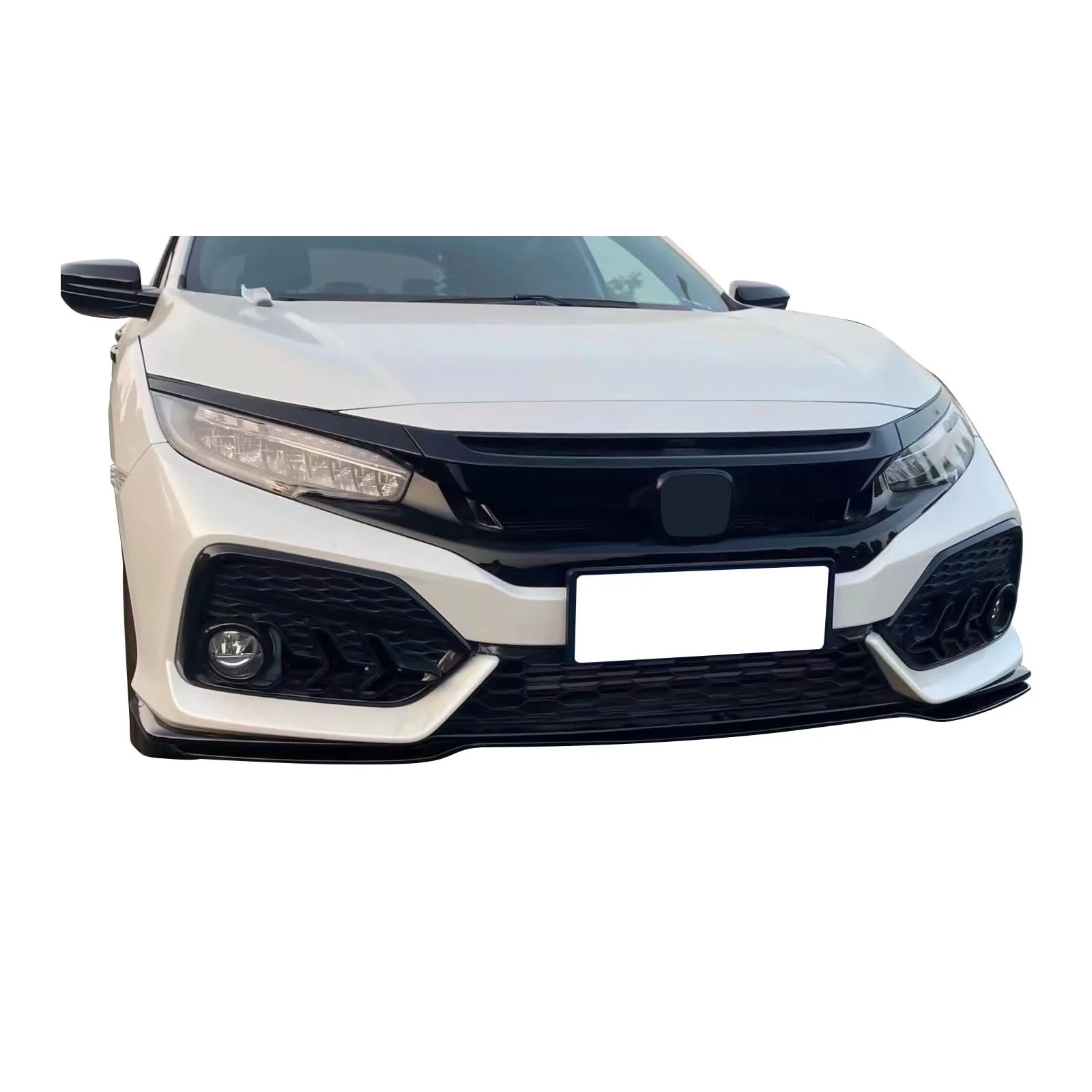 2017-2021 Honda Civic Hatchback HFP Style Front Bumper Lip PP 3PCS - Image 3