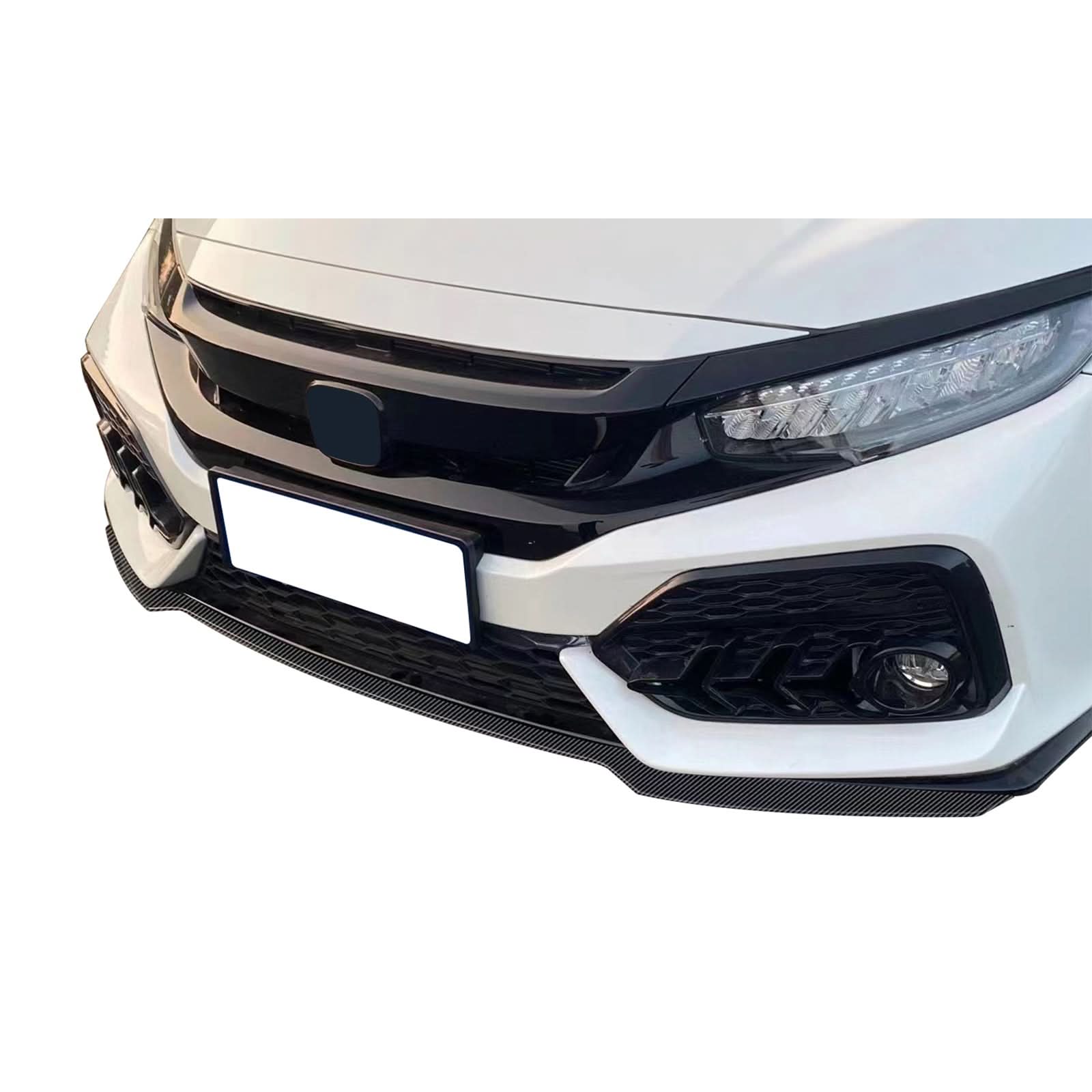 2017-2021 Honda Civic Hatchback HFP Style Front Bumper Lip PP 3PCS - Image 4
