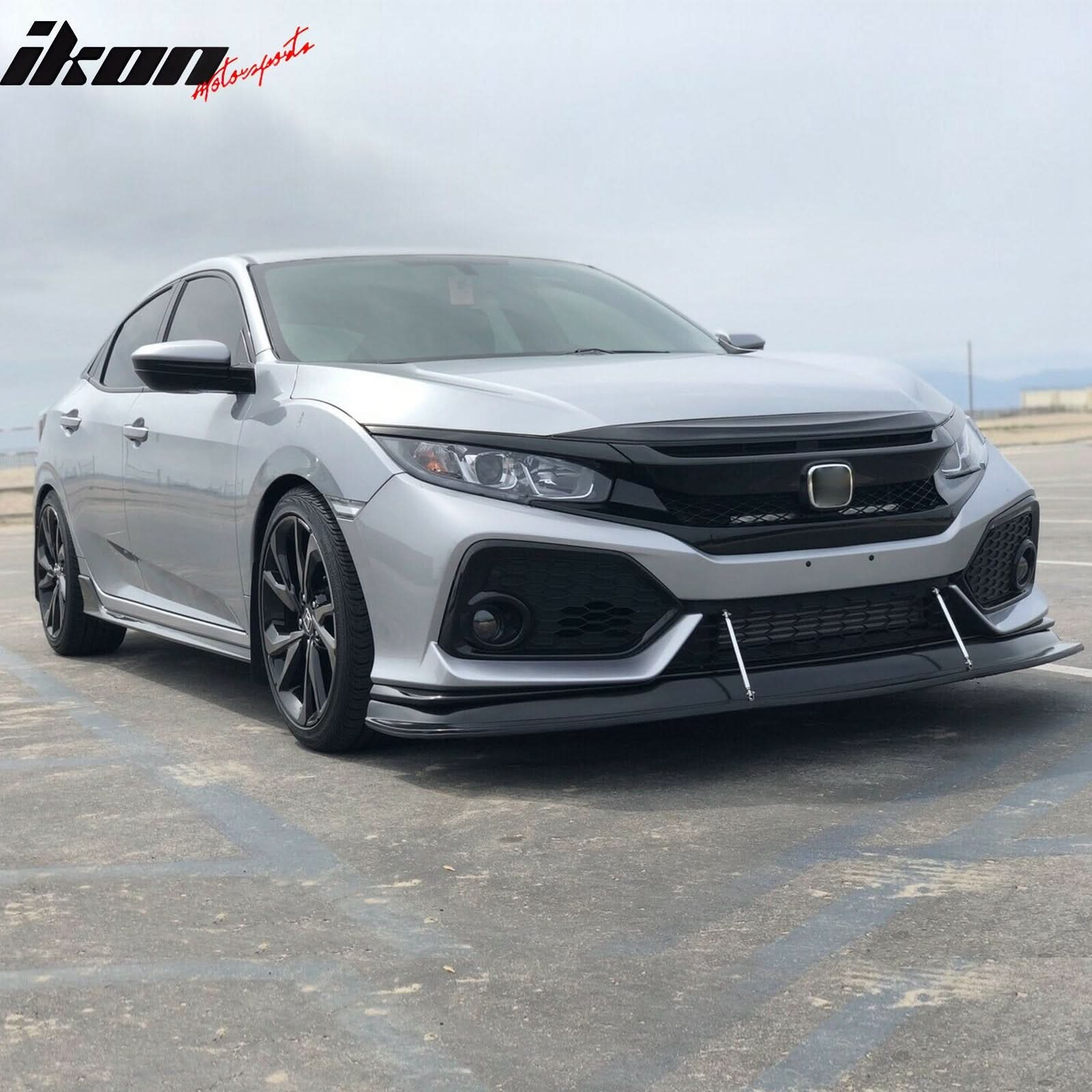 2017-2021 Honda Civic Si & Hatchback MDA Style Front Bumper Lip Kit PU - Image 2