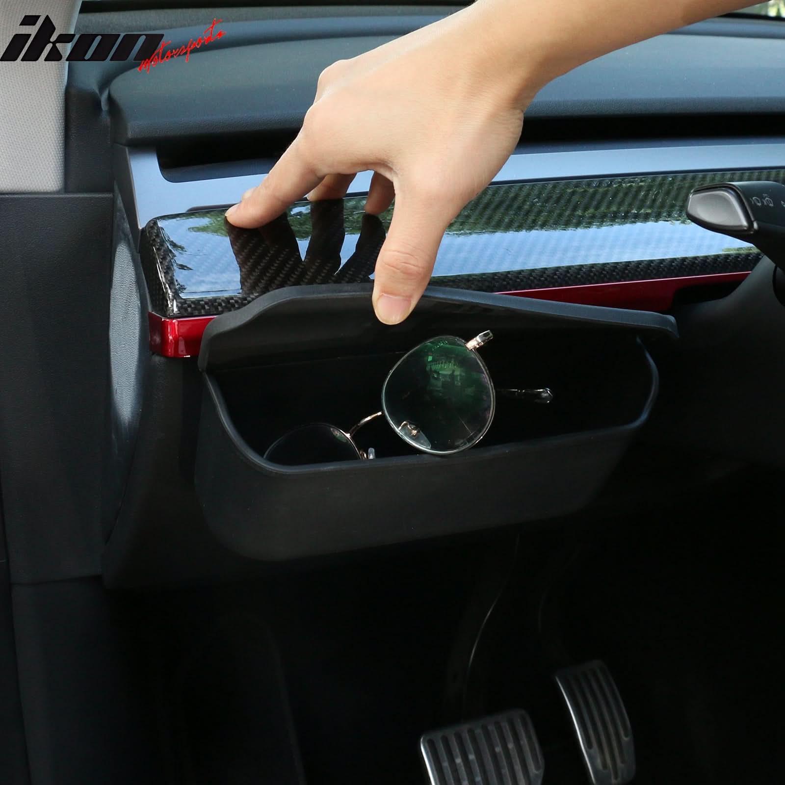 2017-2023 Tesla 3 & 20-23 Y Black Sunglasses Holder Storage Box TPE - Image 3