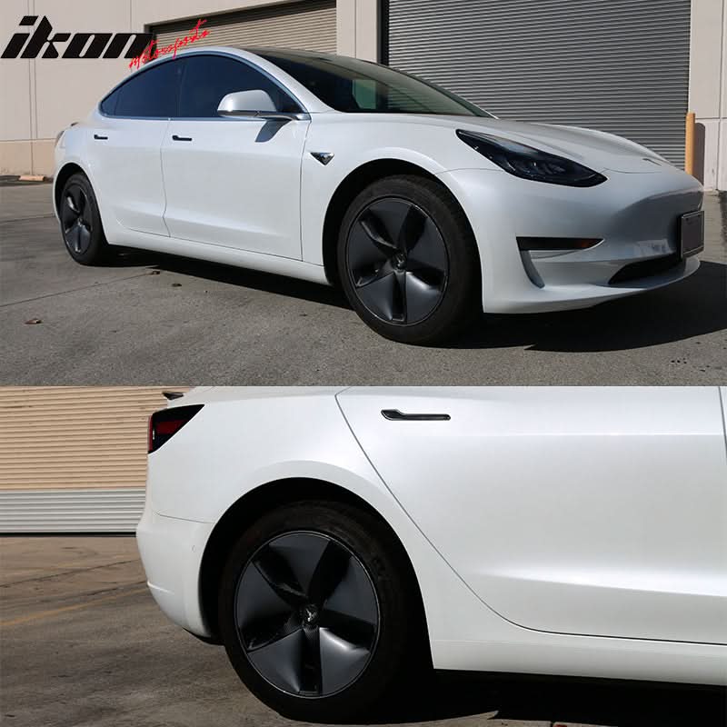 2017-2023 Tesla Model 3 Gloss Black Chrome Delete Vinyl Kit Wheel Rim - Image 3