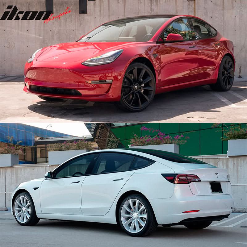 2017-2023 Tesla Model 3 Gloss Black Window Trim Chrome Delete Kit - Image 2