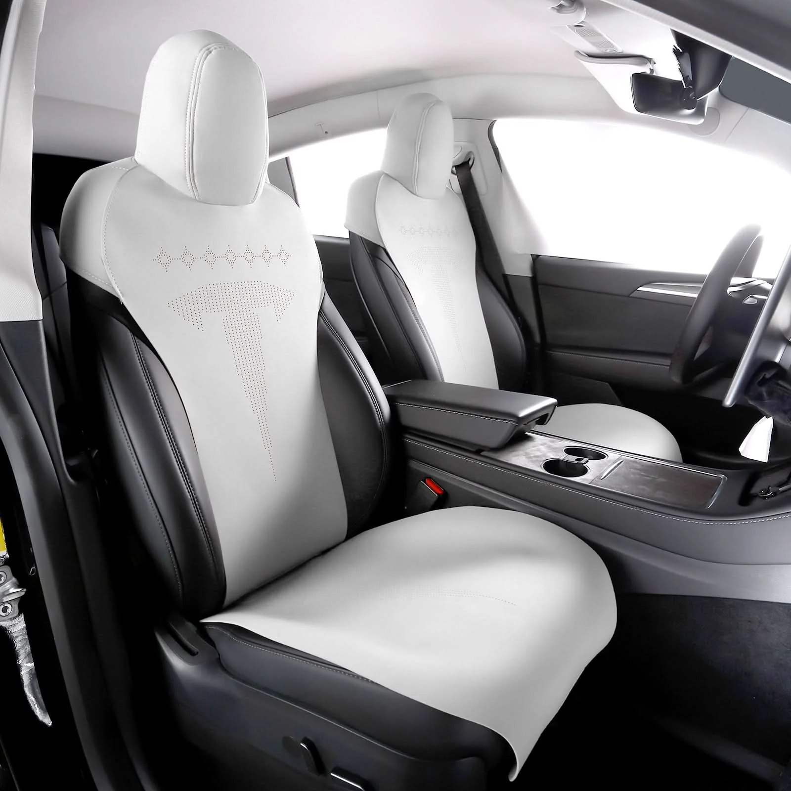 2017-2023 Tesla Model 3 Seat Covers Cushions V2 Suede Leather - Image 17