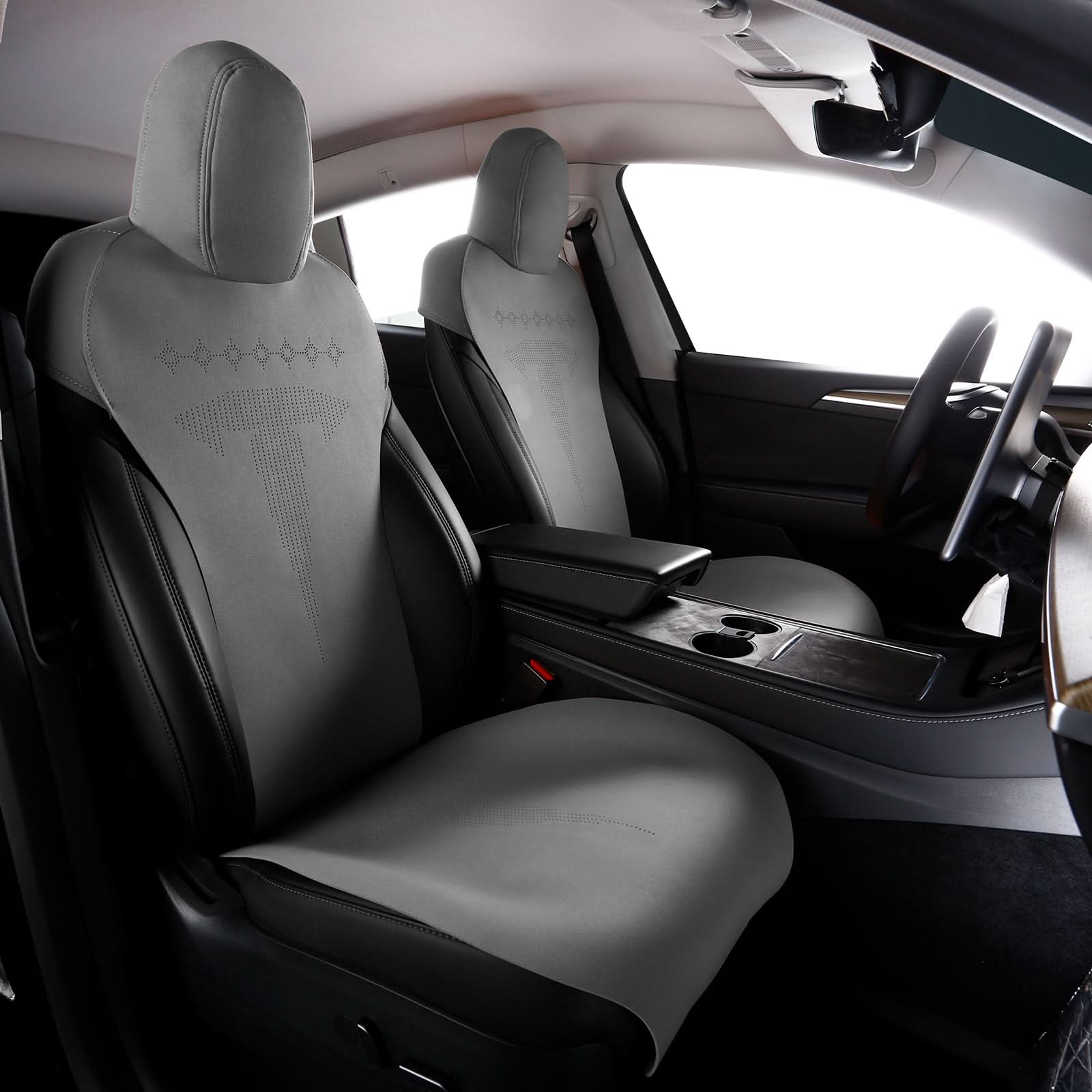 2017-2023 Tesla Model 3 Seat Covers Cushions V2 Suede Leather - Image 8