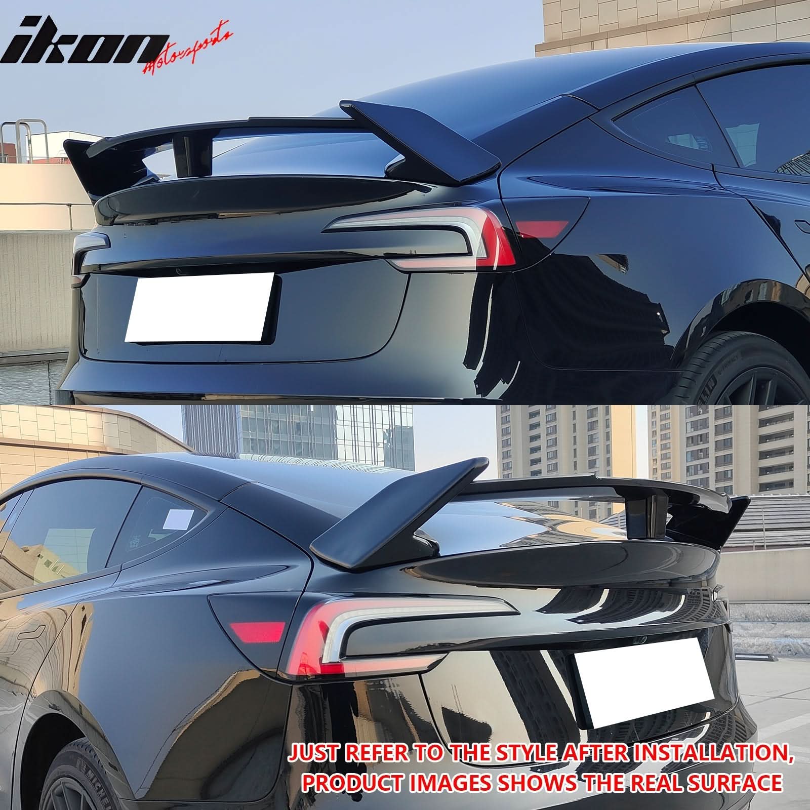 2017-2024 Tesla Model 3 GT Style Carbon Fiber Print Trunk Spoiler ABS - Image 6