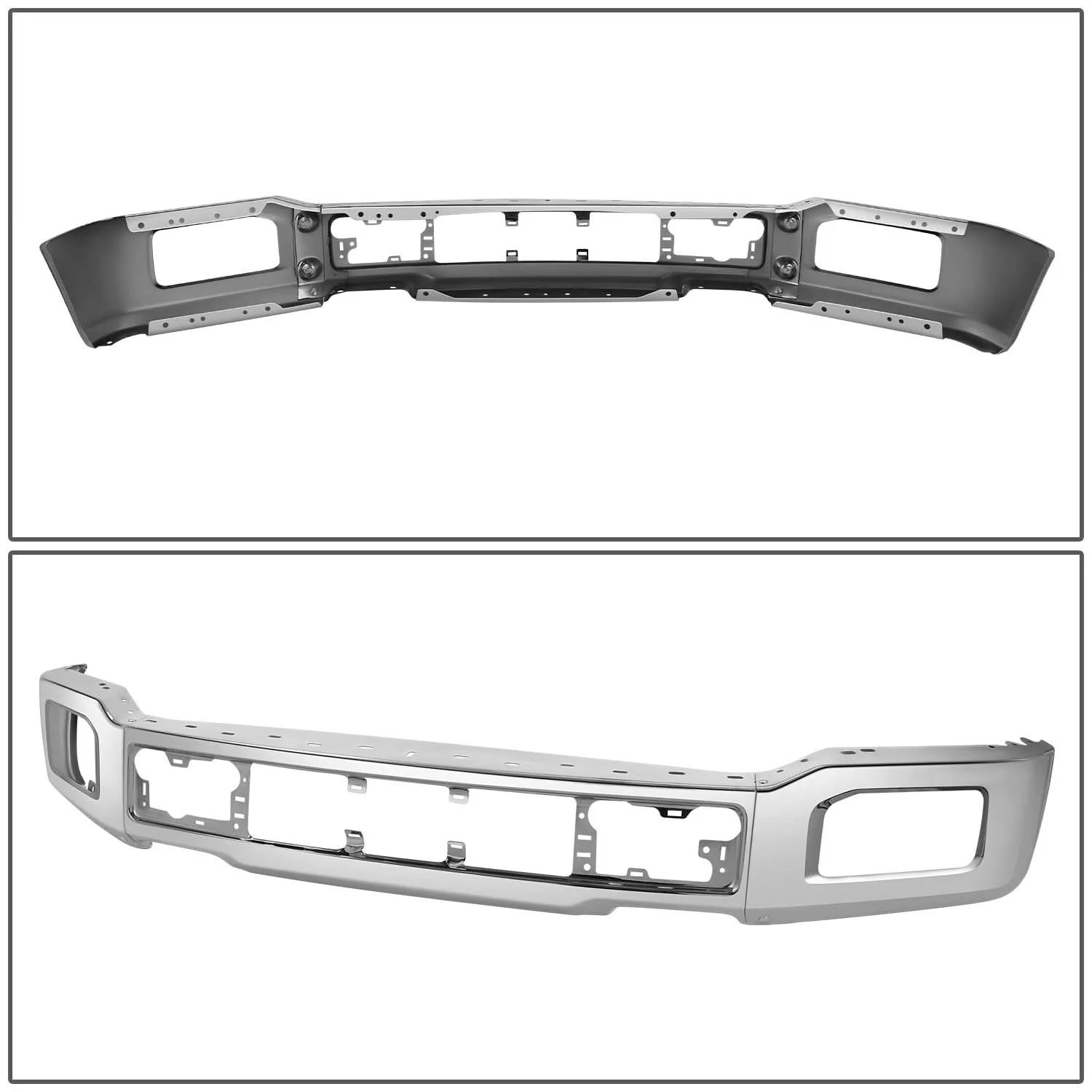 2018-2020 Ford F-150 Front Bumper Cover w/ Fog Lamps - Stamped Steel - Image 4