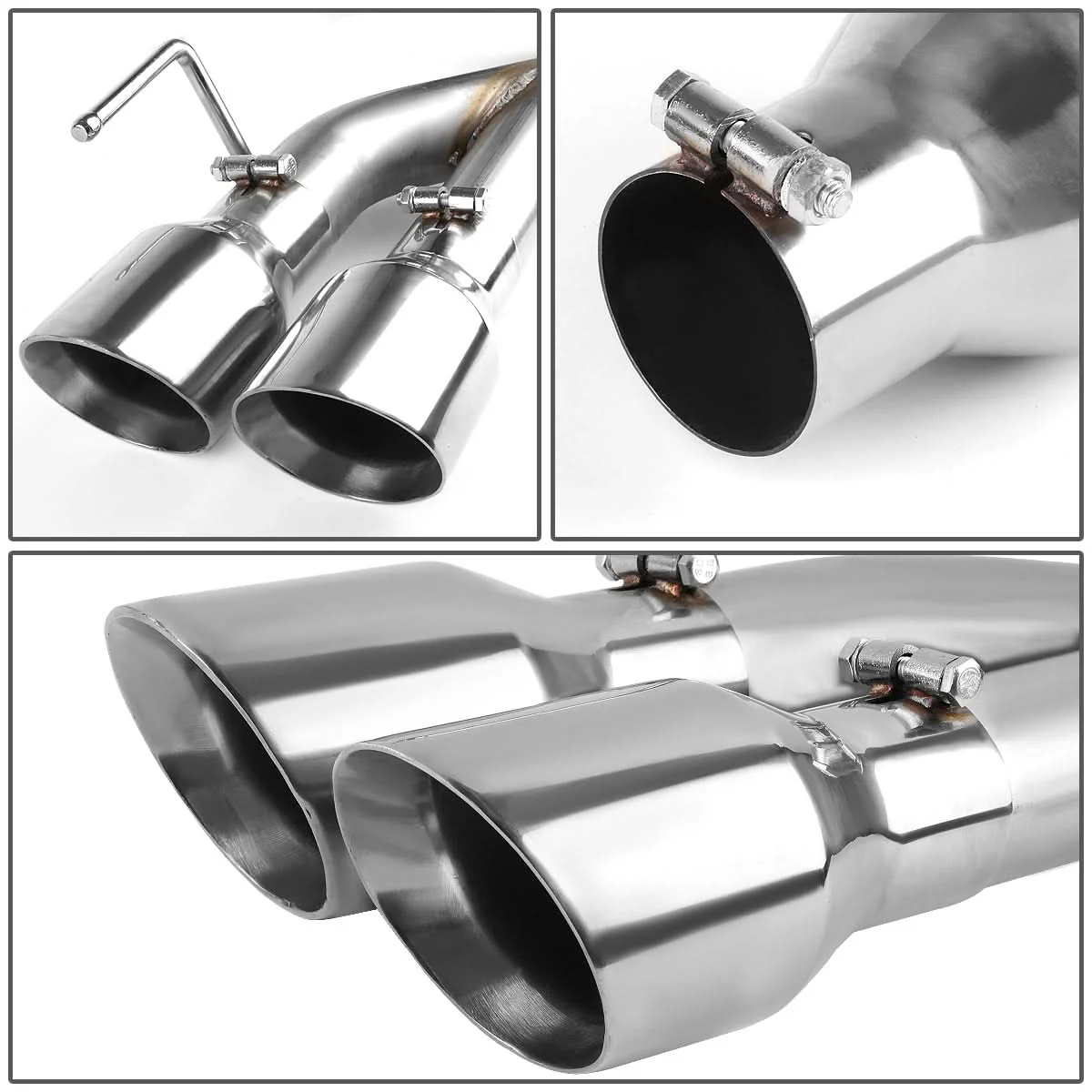 2018-2020 Ford Mustang 5.0L Axleback Exhaust Dual Rolled Tip Stainless Steel - Image 4