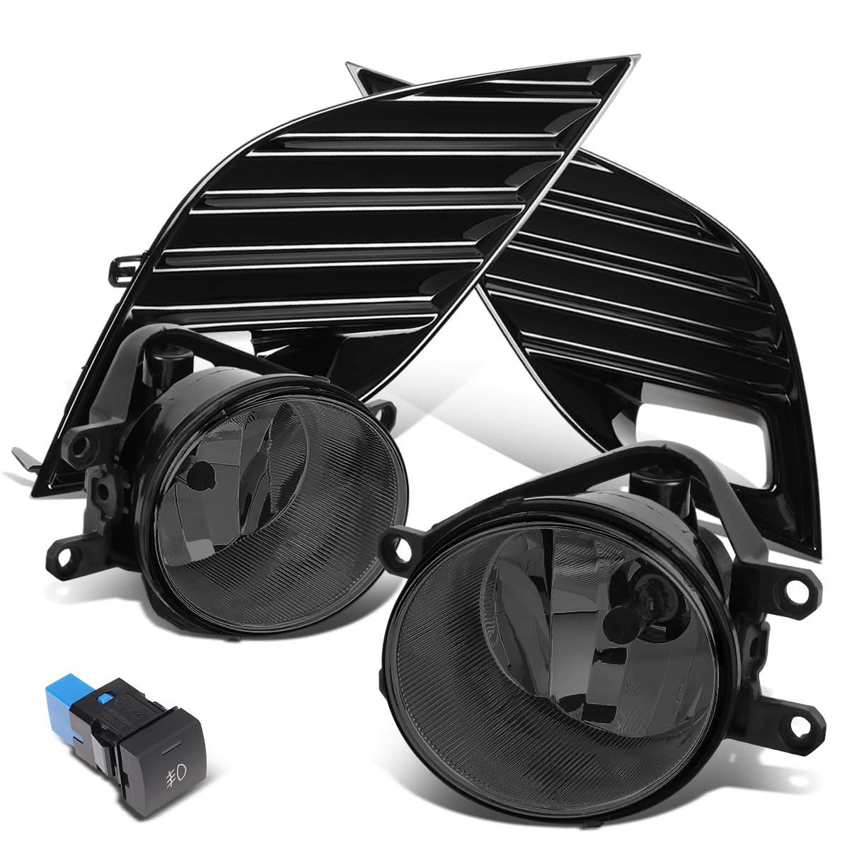 2018-2020 Toyota Camry SE XSE Fog Lights with Switch Black Bezel Smoke - Image 3