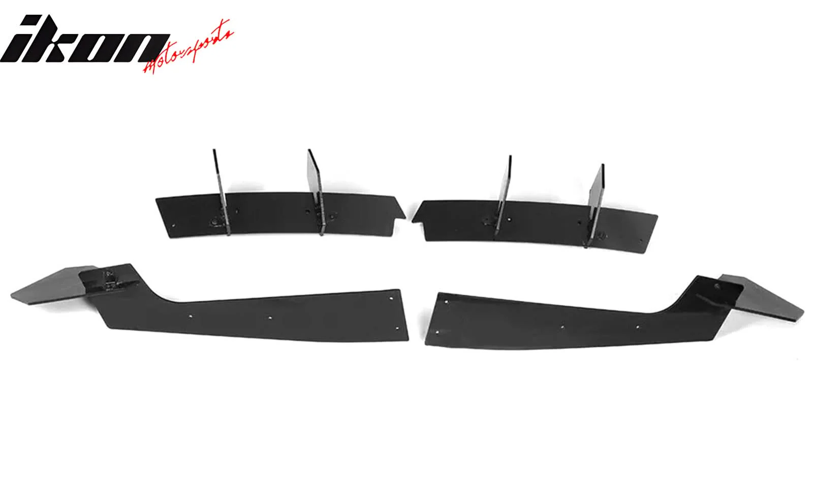 2018-2021 Ford Mustang EcoBoost Gloss Black Rear Bumper Diffuser ABS - Image 4