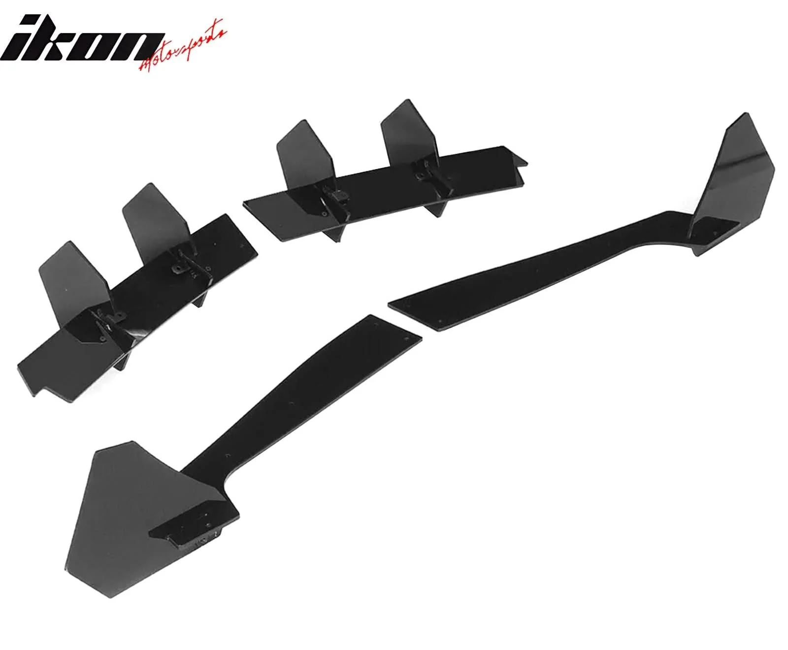 2018-2021 Ford Mustang EcoBoost Gloss Black Rear Bumper Diffuser ABS - Image 5