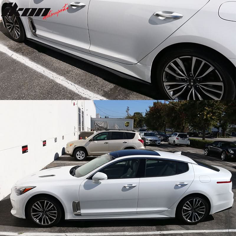 2018-2021 Kia Stinger Flat Bottom Line Lip Carbon Side Skirt Extension - Image 2