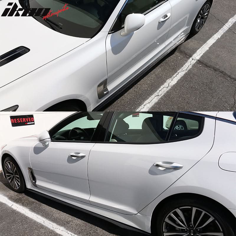2018-2021 Kia Stinger Flat Bottom Line Lip Carbon Side Skirt Extension - Image 3