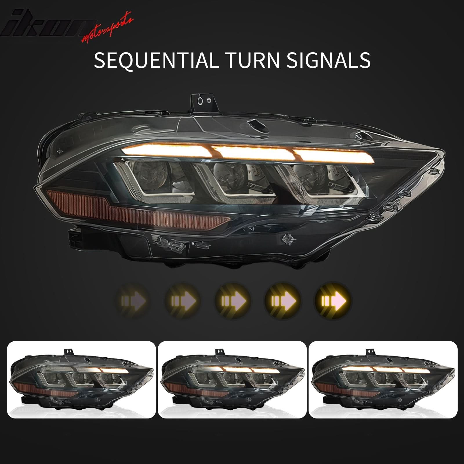 2018-2023 Ford Mustang Dark Horse Bumper Cover Switchback Headlight PP - Image 12