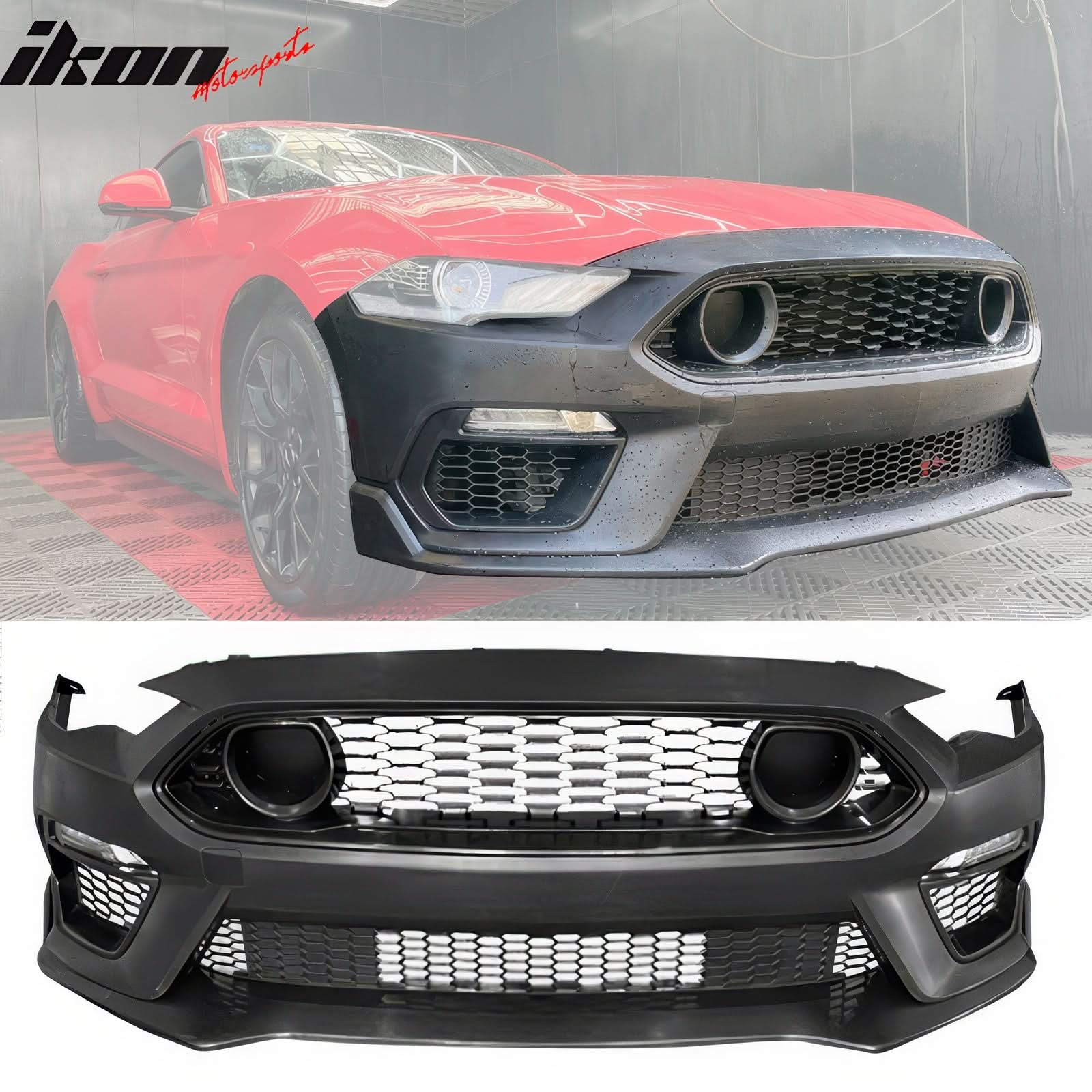 2018-2023 Ford Mustang Mach 1 Front Bumper Cover 24+ Headlights W/ Lip - Image 3