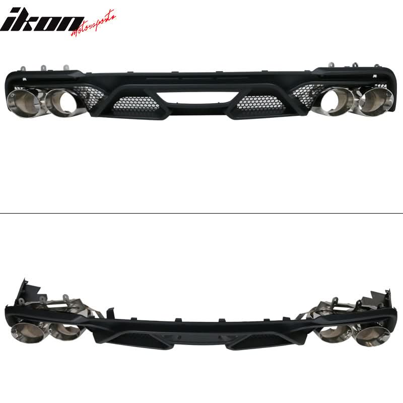 2018-2024 Ford Mustang GT500 Style Unpainted Rear Bumper Diffuser PP - Image 2