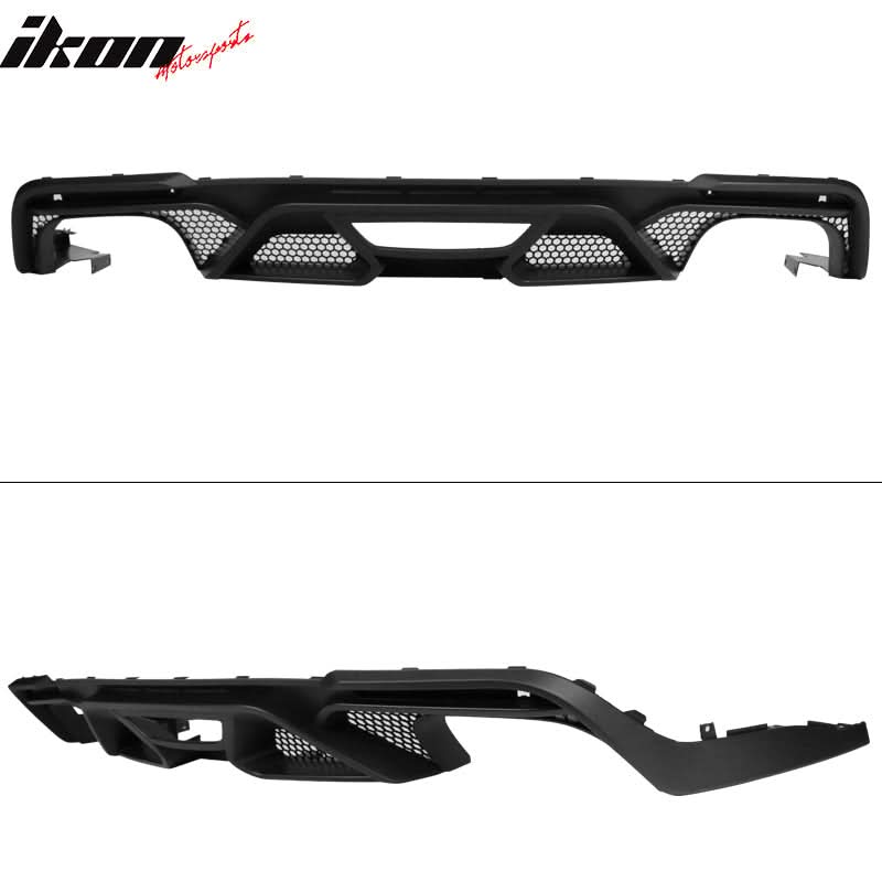 2018-2024 Ford Mustang GT500 Style Unpainted Rear Bumper Diffuser PP - Image 3