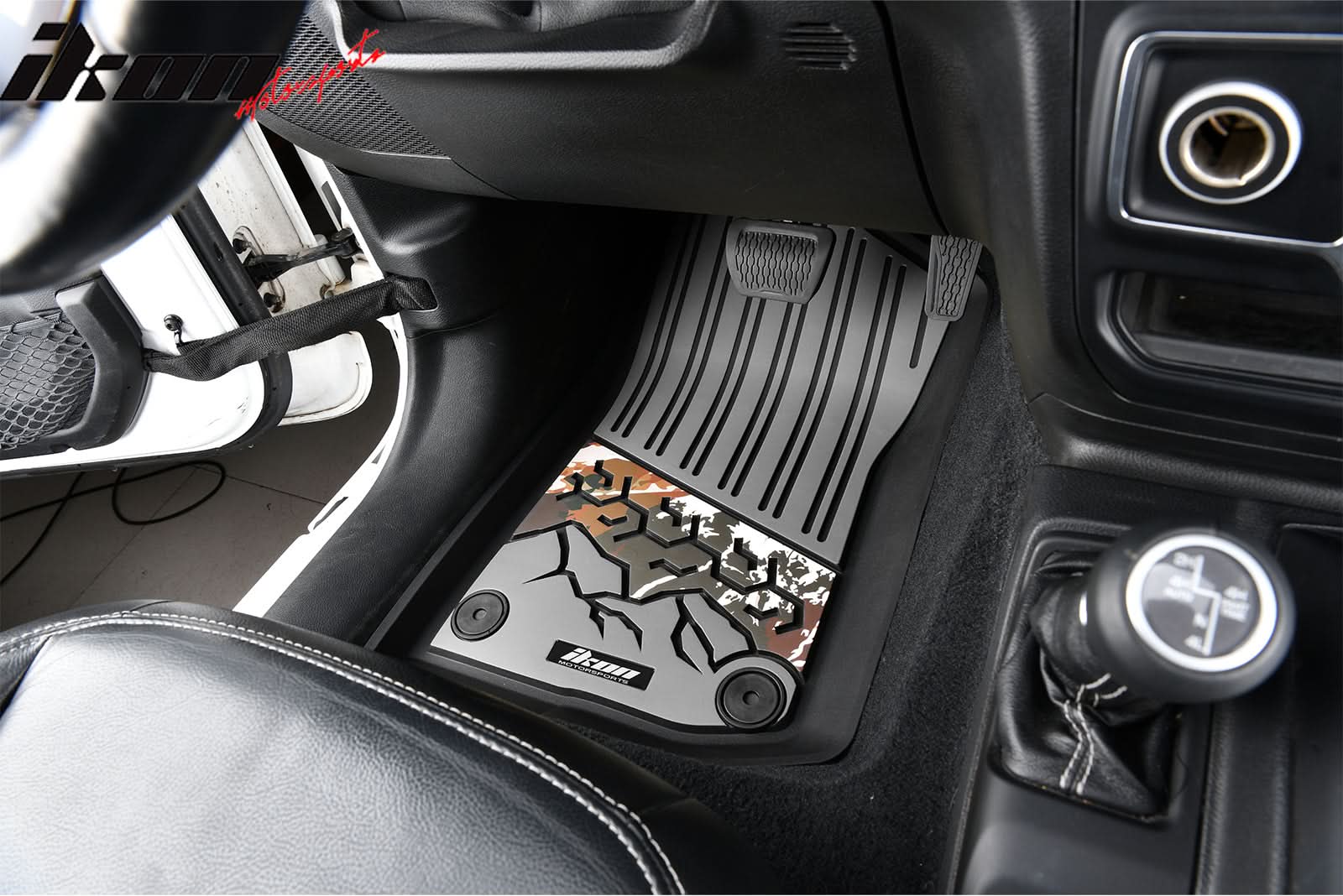 2018-2025 Jeep Wrangler JL Unlimited 4Dr Floor Mats Black Gray TPE - Image 3