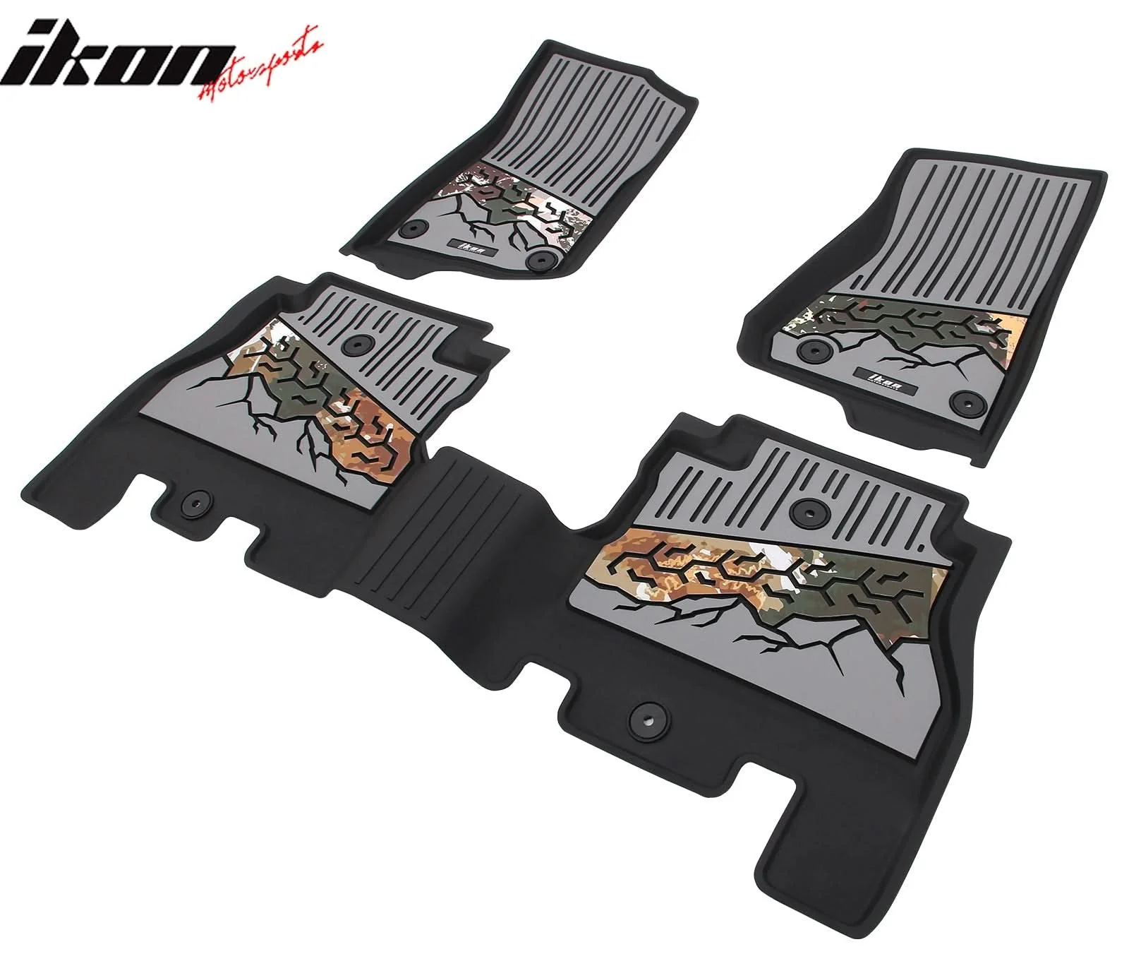 2018-2025 Jeep Wrangler JL Unlimited 4Dr Floor Mats Black Gray TPE - Image 8